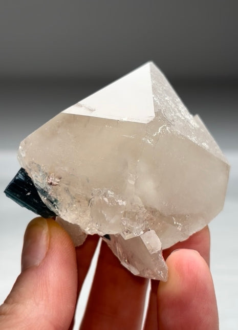 Blue Indicolite Tourmaline with Quartz