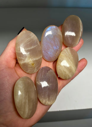 6 Pieces ! Top Grade Rainbow Moonstone Lot