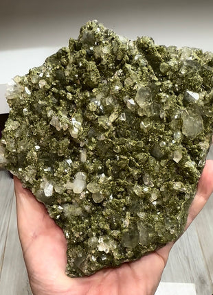 Forest Green Epidote with Quartz