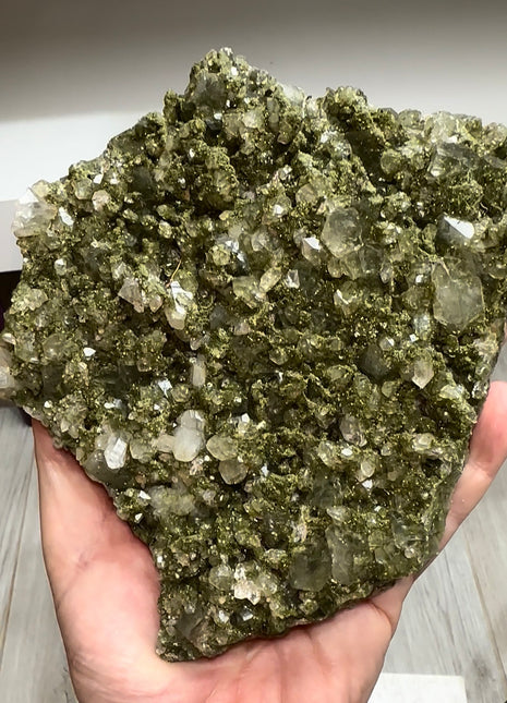 Forest Green Epidote with Quartz