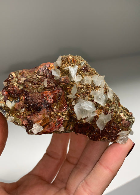 Rare ! Red Pyrite with Gypsum - From Trepca Mine, Kosovo *