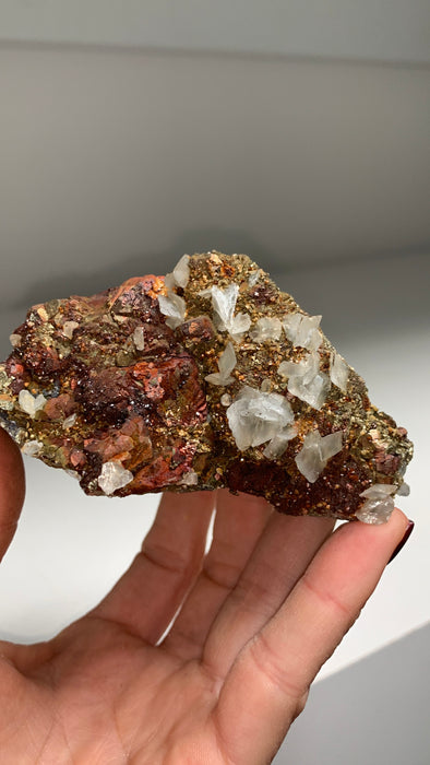 Rare ! Red Pyrite with Gypsum - From Trepca Mine, Kosovo *