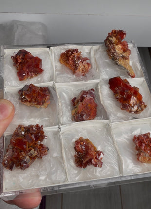 9 Pieces ! Red Vanadinite Specimens Lot