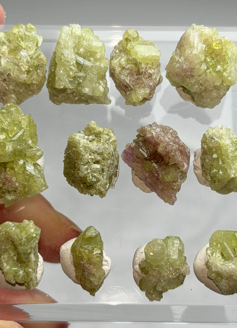 12 Pieces ! Green Pink Vesuvianite Lot
