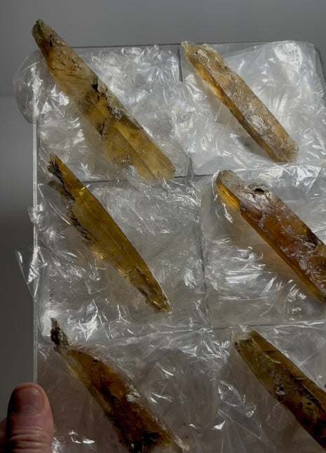 6 Pieces ! Honey Color Selenite Lot from Spain