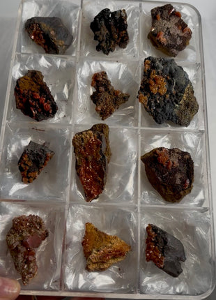 Uncommon Red Vanadinite Specimens Lot - 12 Pieces !