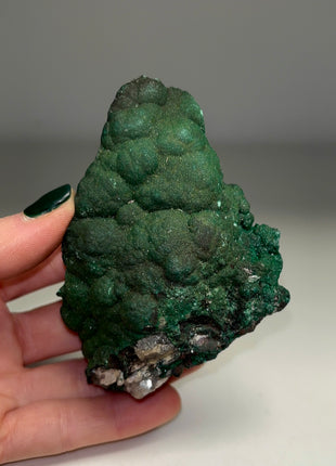 Green Malachite on Smoky Quartz