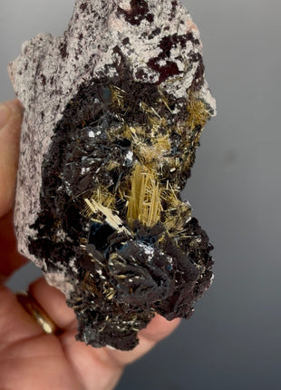 Wow !! Golden Rutile with Hematite