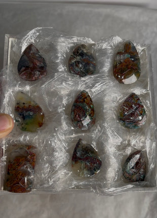 9 Pieces ! Copper Ore with Blue Chrysocolla in Chalcedony Lot