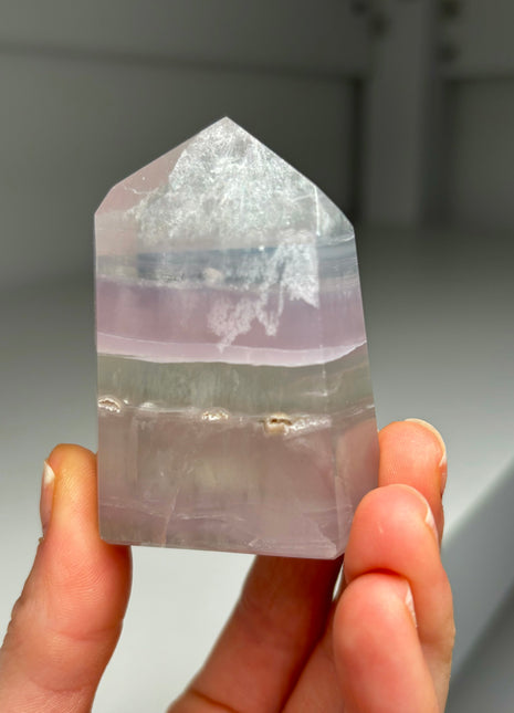 Pastel Colors ! Lavender Green Yttrium Fluorite Tower