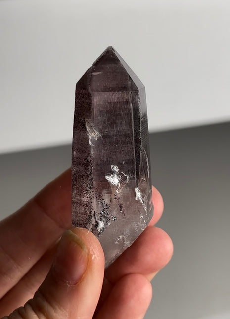 New ! Glittery Hematite Lithium Phantom Quartz