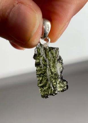 Green Moldavite 925 Silver Pendant PM0499