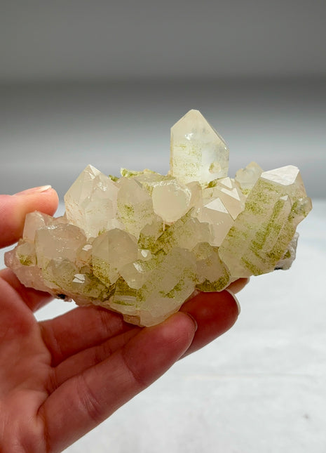 New ! Druzy Green Epidote with Quartz
