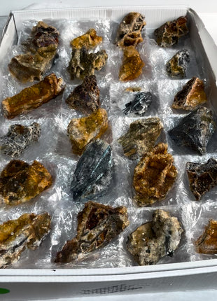 24 Pieces ! Citrine with Stibnite Lot