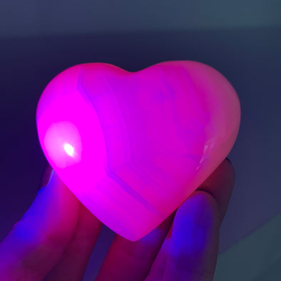 Pink Manganocalcite Heart - From Peru