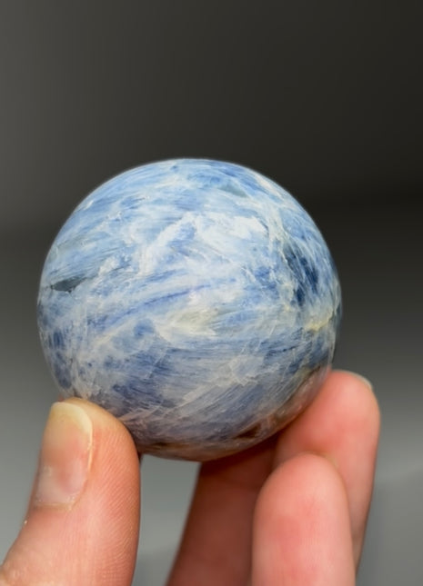 Blue Kyanite in Quartz Sphere
