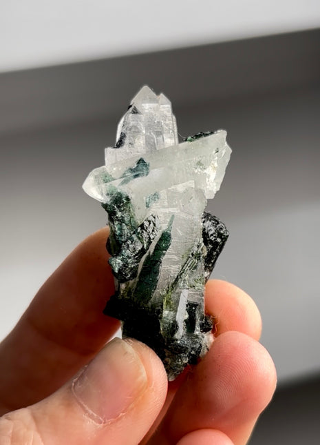 Green Tourmaline with Quartz from Cruzerio, Brazil