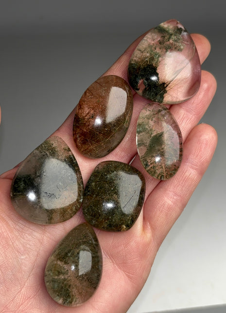 Rare 💎 Rutile Green Chlorite Quartz Lot - From Himachal Pradesh, 6 pieces !