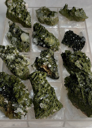 12 Pieces ! Very High Grade Forest Epidote with Quartz Lot