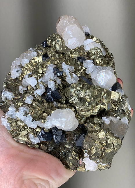 Finest Pyrite with Sphalerite and Calcite - From Trepca mine, Kosovo *