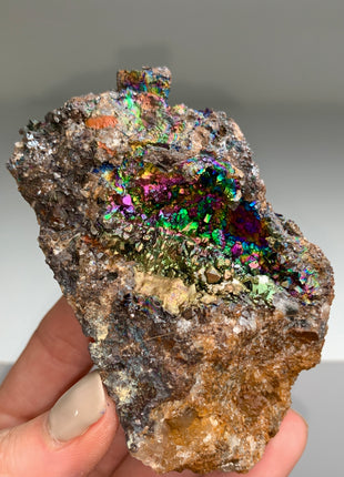 Quartz with Rainbow Goethite Geode 🌈 From M. San Valentin, Spain - Collection # 206