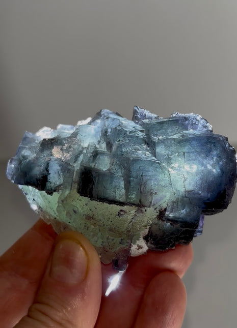Green Fluorite with Blue Crystallization PM1157