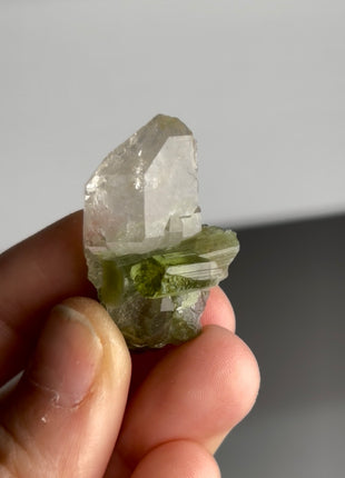 Green Tourmaline with Quartz from Cruzerio, Brazil
