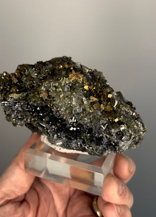 Iridescent Pyrite with Sphalerite and Quartz