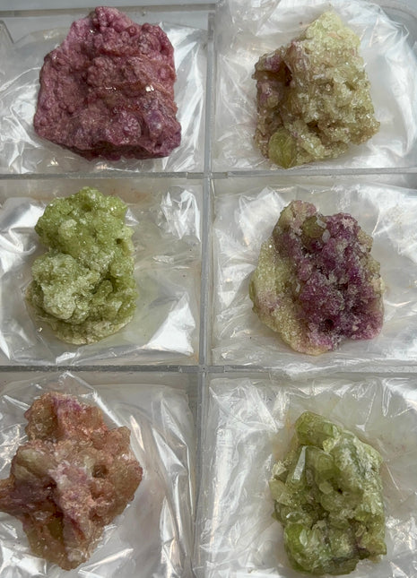 6 Pieces ! Green Purple Vesuvianite Lot