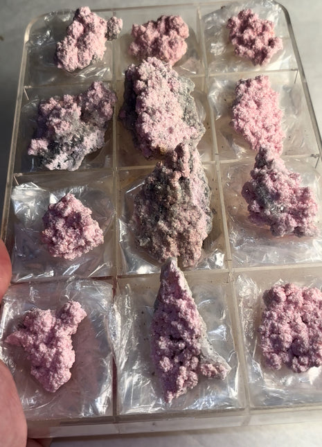 12 Pieces ! Pink Rhodocrosite with Quartz Lot