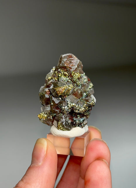 Red Calcite with Chalcopyrite