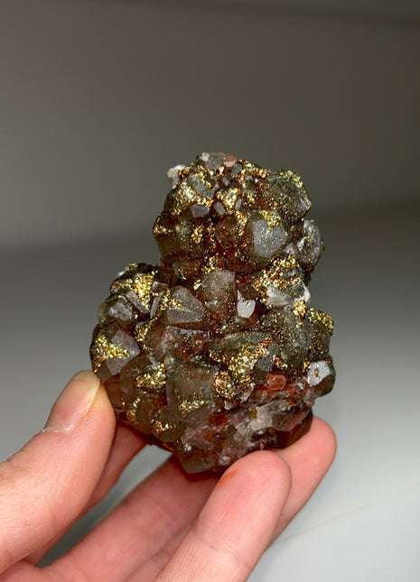 Red Calcite with Chalcopyrite