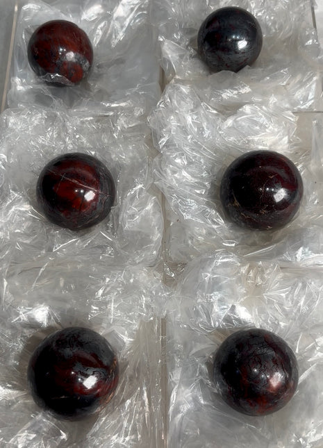 6 Pieces ! Red Jaspillite Spheres Lot