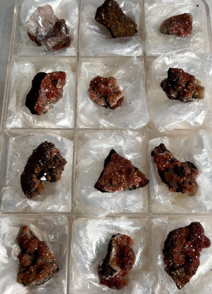 12 Pieces ! Red Calcite Specimens Lot