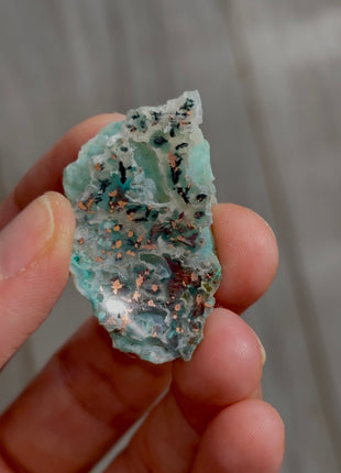Blue Chrysocolla with Native Copper and Chalcedony PM0569