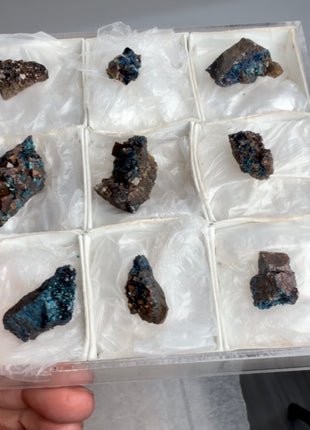 9 Pieces ! Blue Lazulite with Siderite Lot from Rapid Creek, Canada