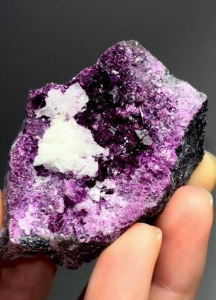 Purple Red Kammererite with Calcite Specimen