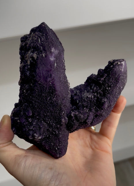 Purple Fluorite Coated Quartz