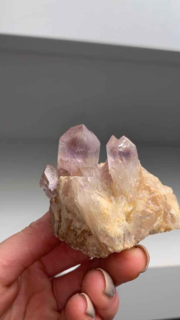 Amethyst with Yellow and Purple Phantoms - From Zambia