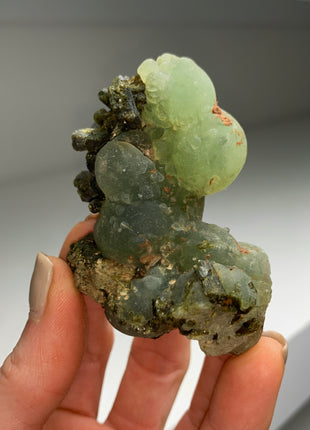 Green Prehnite with Epidote - From Mali