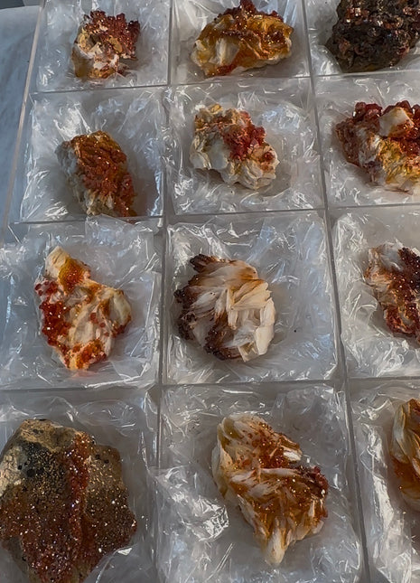 12 Piece Lot ! Red Vanadinite with Barite Flowers