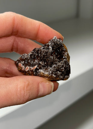 6 Pieces ! Sparkling Quartz with Manganese Oxide Specimens Lot