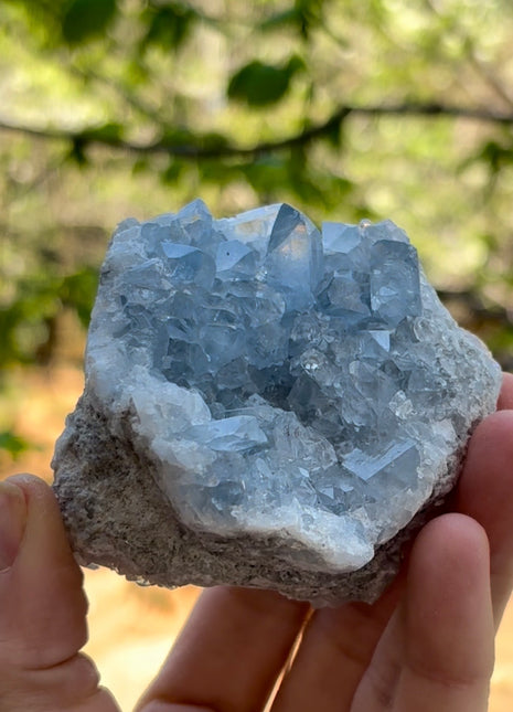 Both-sided ! Blue Celestite from Madagascar