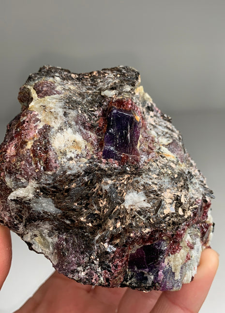 Rare Purple Sapphire and Red Garnet with Biotite - From Madagascar