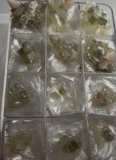 12 Pieces ! High Grade Green Apophyllite Crystals Lot