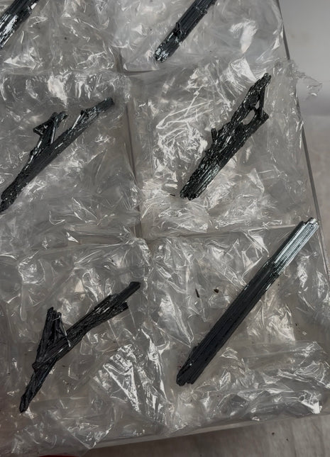 6 Pieces ! Silvery Stibnite Specimens Lot