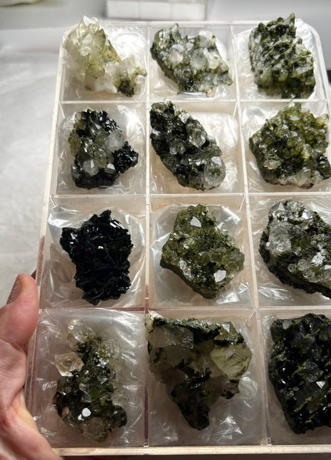 12 Pieces ! High Grade Green Epidote with Quartz Lot