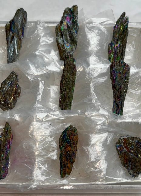 9 Pieces ! Iridescent Rainbow Hematite Lot. 1992 find