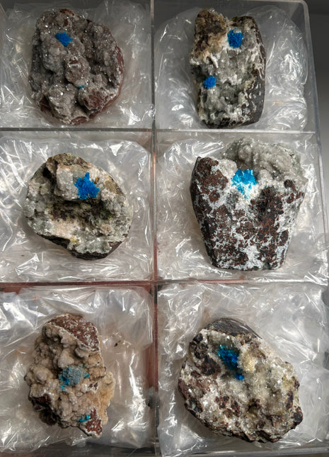 6 pieces ! Electric Blue Cavansite Lot