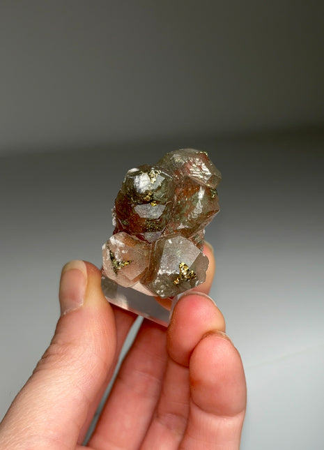 Red Calcite with Chalcopyrite